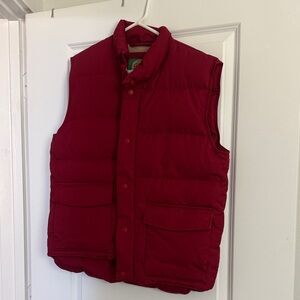 Cabela's Down Men's Deep Red Quilted Puffer Vest